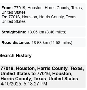 Read the Distance Results