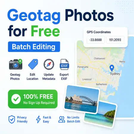 Geotag Photos — Free EXIF Editor screenshot