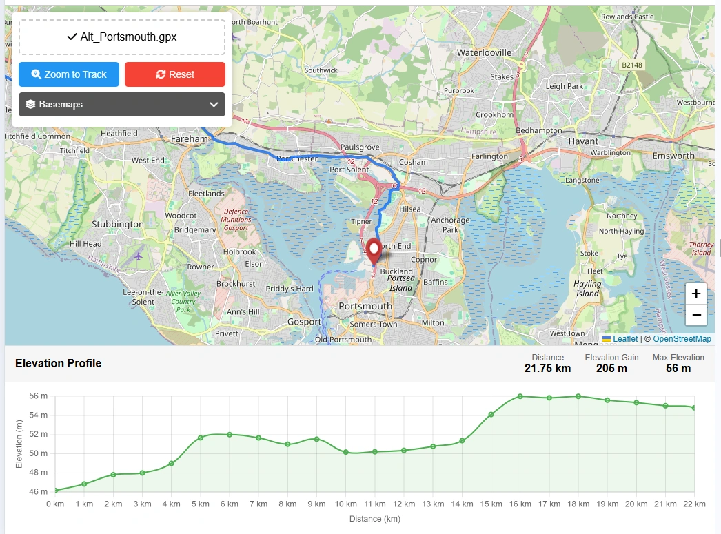 Explore the track on the map
