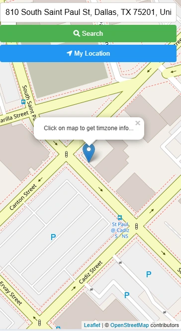 Click the map to get timezone info